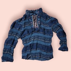 L.A.M.B Gwen Stephanie Striped Top Blouse